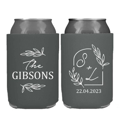 Personalized Wedding Can cooler, beer hugger, Stubby Cooler, engage party favor, promotional product, wedding favor gift F003 - image1
